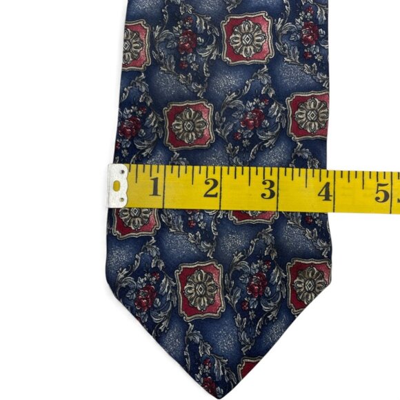 Requirements Silk Tie Geometric Blue Paisley - Picture 6 of 7